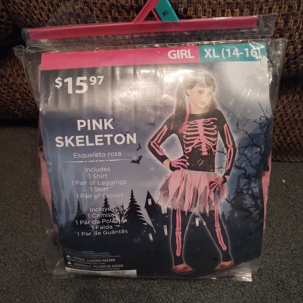 Pink skeleton costume